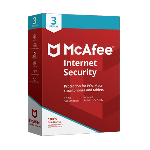 McAfee Internet Security  - 3 User 1 Year, Global